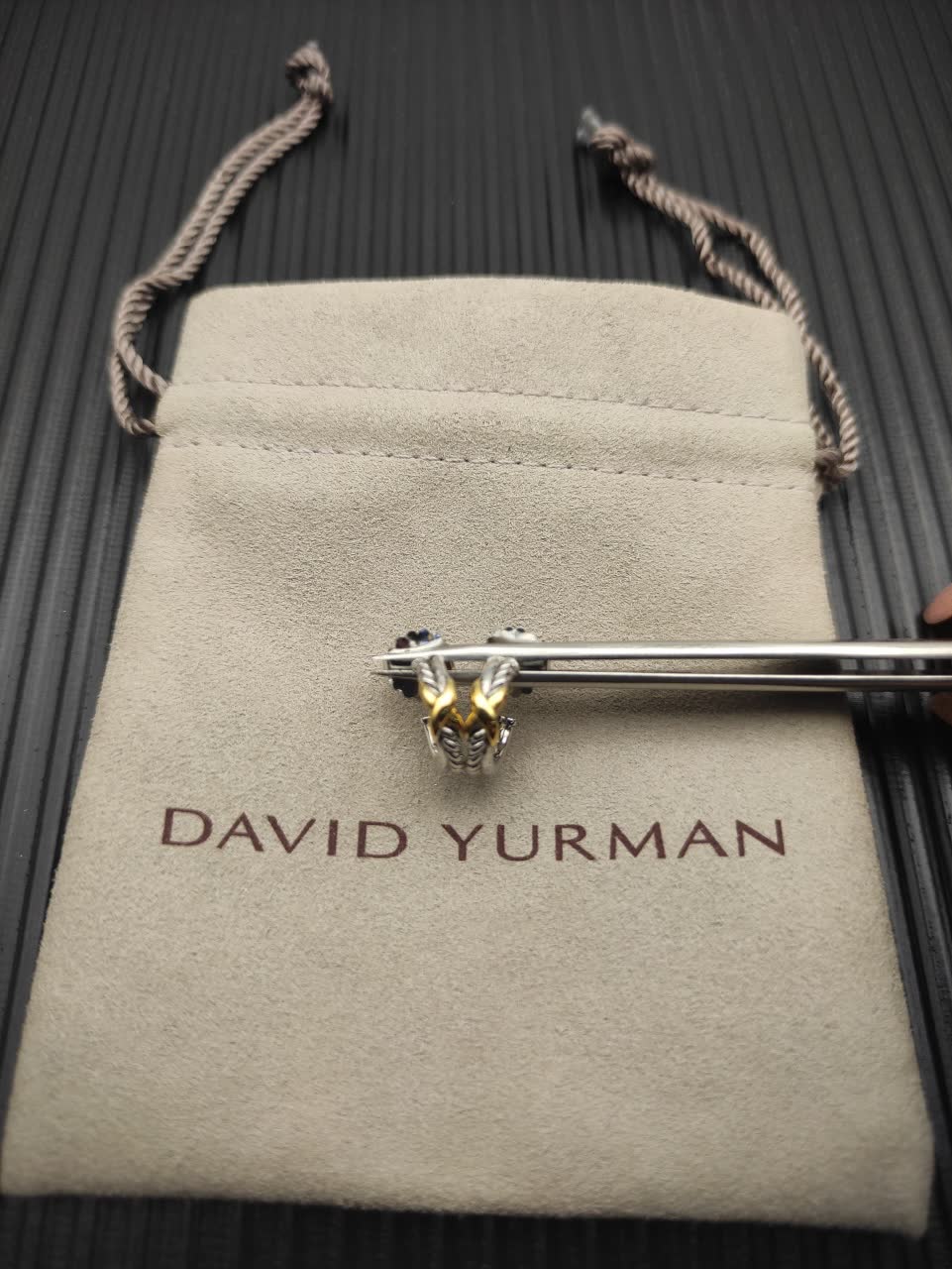 David Yurman Elsa Peretti® Sterling Silver and 18K Yellow Gold X Earrings